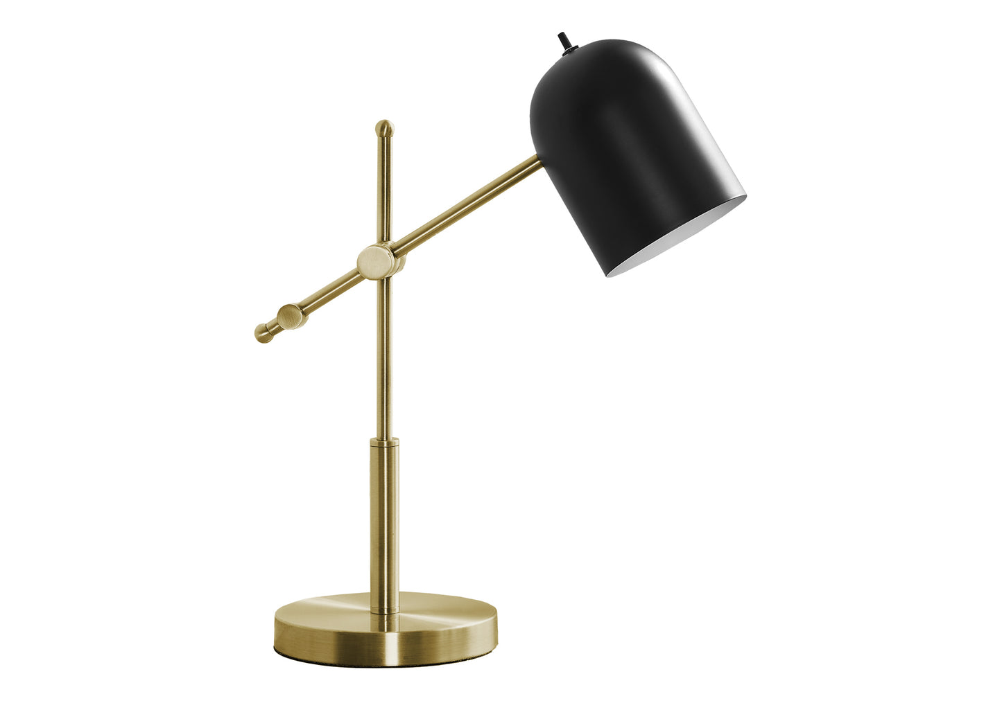 Lighting, 18"h, Brass Metal, Black Shade, Contemporary