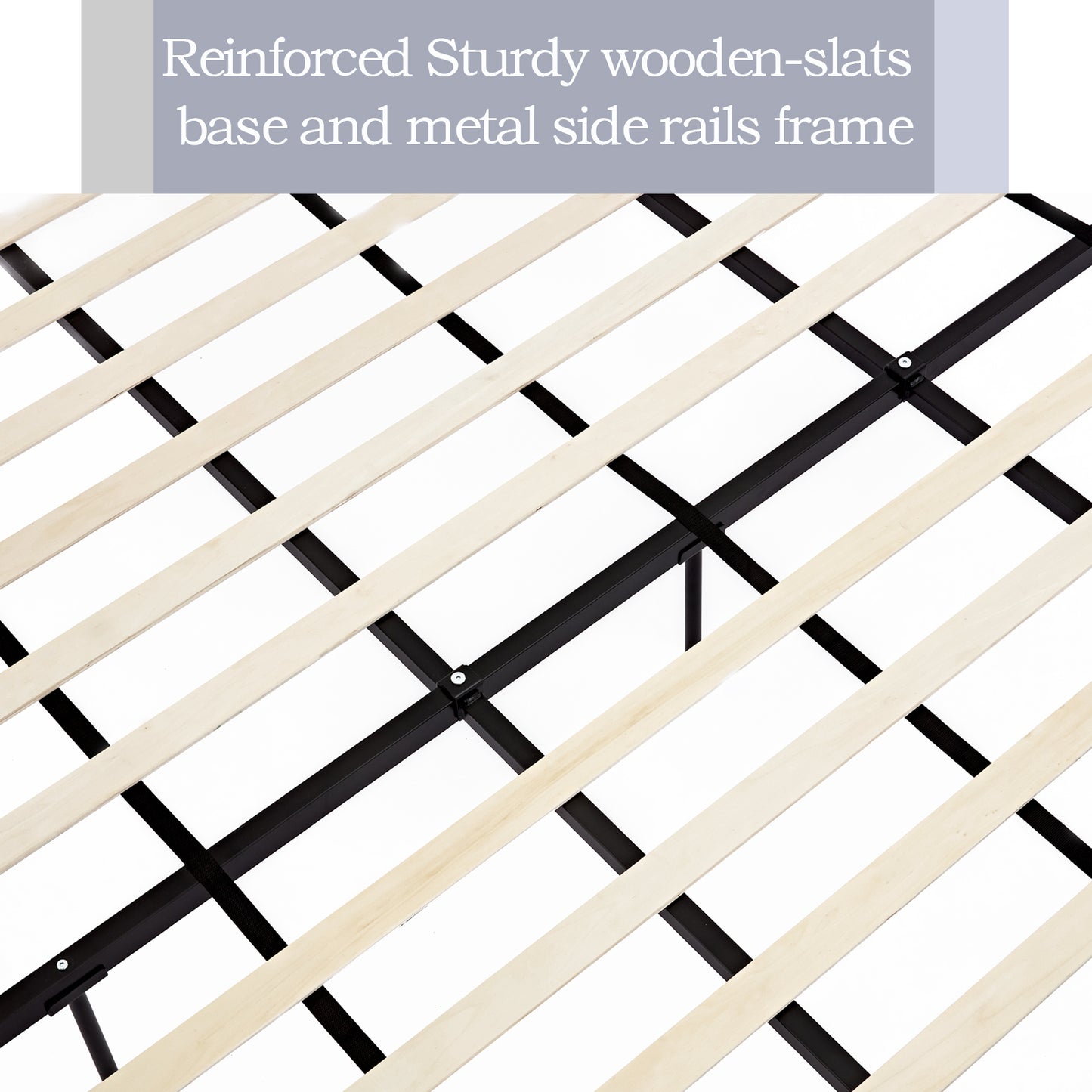 Hannah Upholstered Wingback Bed Size King / Tall 54" Headboard Upholstered King Bed / Premium Textured Canvas Chenille Look Ivory / Minimalist Designs
/ No Box Spring Needed / Easy Assembly / King