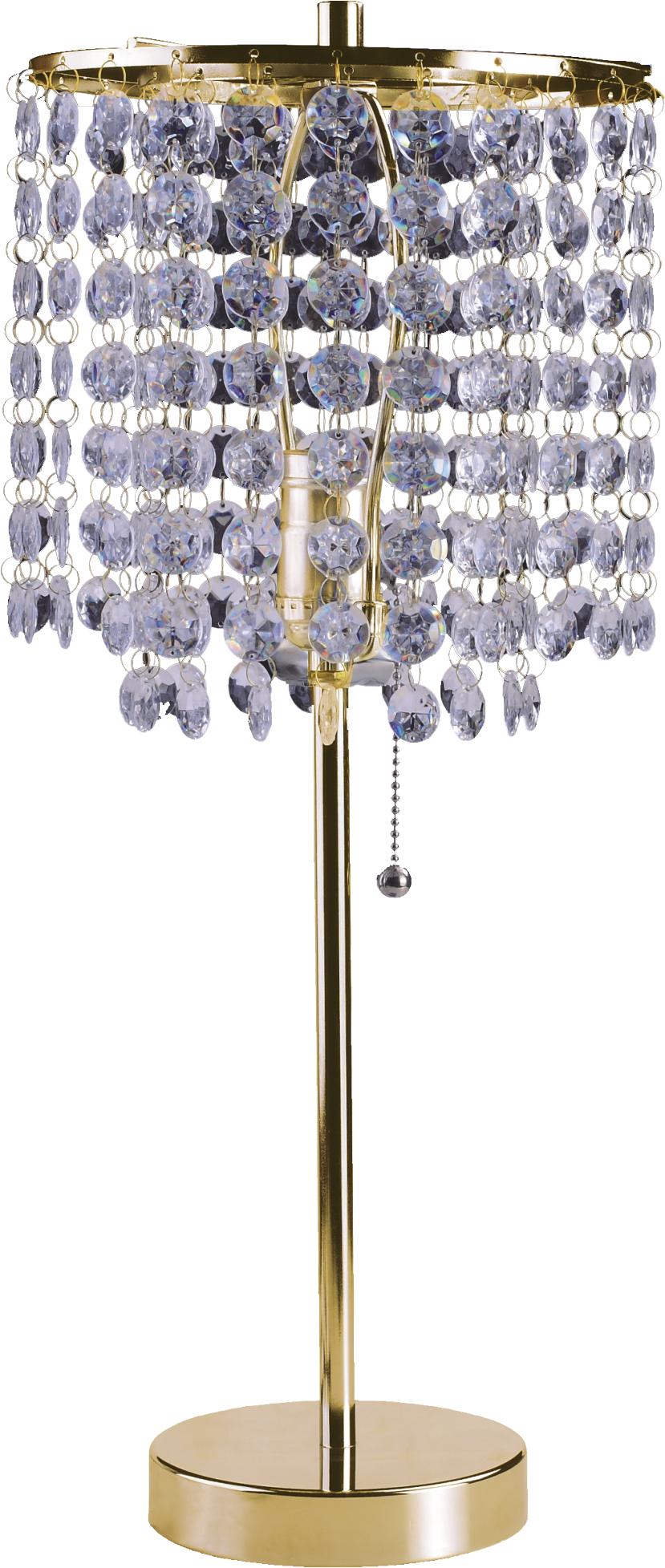 19"H GOLD CRYSTAL INSPIRED PULL TABLE LAMP (1PC/CTN) (0.43/4.22)