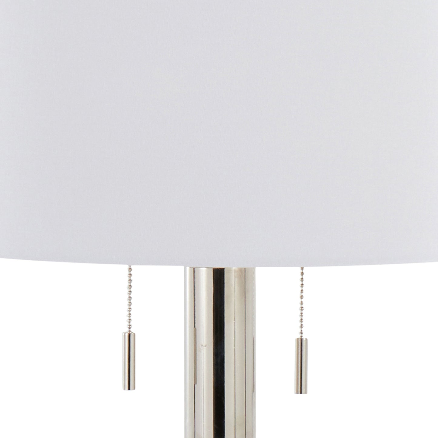 Master 29" Contemporary Metal Table Lamp in Polished Nickel and White Linen Shade from Grandview Gallery by LumiSource - Set of 2