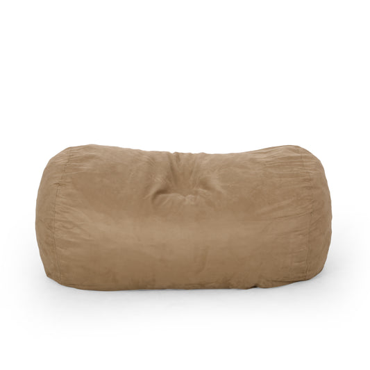Potrero 6.5 Foot Microfiber Cylindrical Bean Bag, Beige