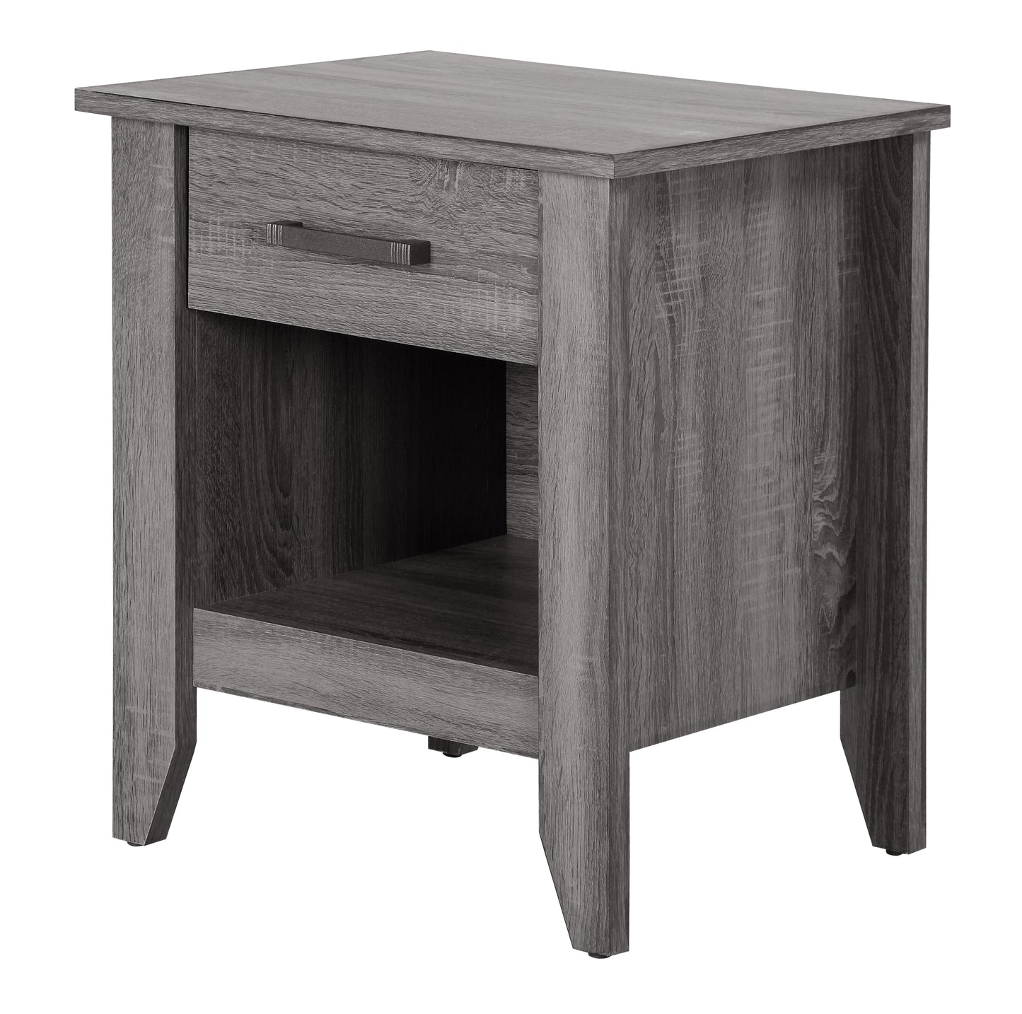 Modern Gray Bedside Table With Storage Options
