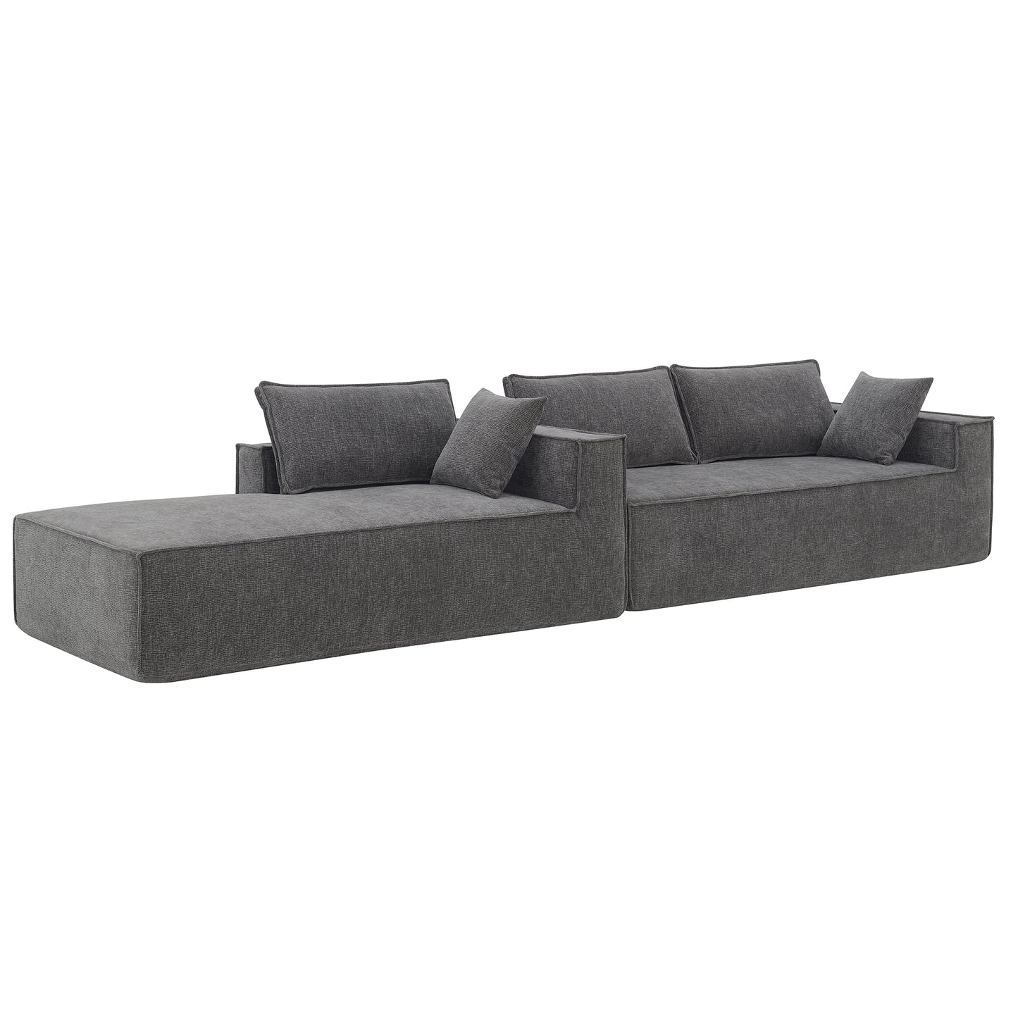 111.5*72" Minimalist Style Modular Sectional Sofa,Wrinkle-resistant Chenille Couch Set,L-Shaped Compressed Sofa for Living Room,2 PIC Free Combination,No Assembly Require,3 Colors