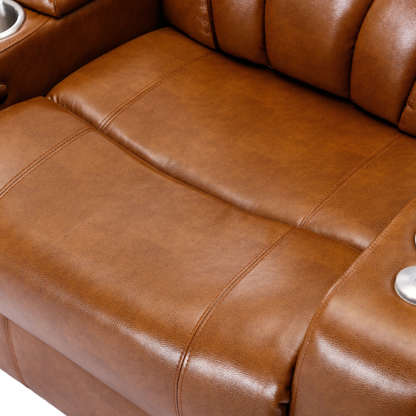 Power Motion Recliner Electric Power Recliner with USB Charging Port, Hidden Arm Storage, Convenient Cup Holder and Bluetooth Speaker,  Light  Brown(Old Sku:SG000800AAS)