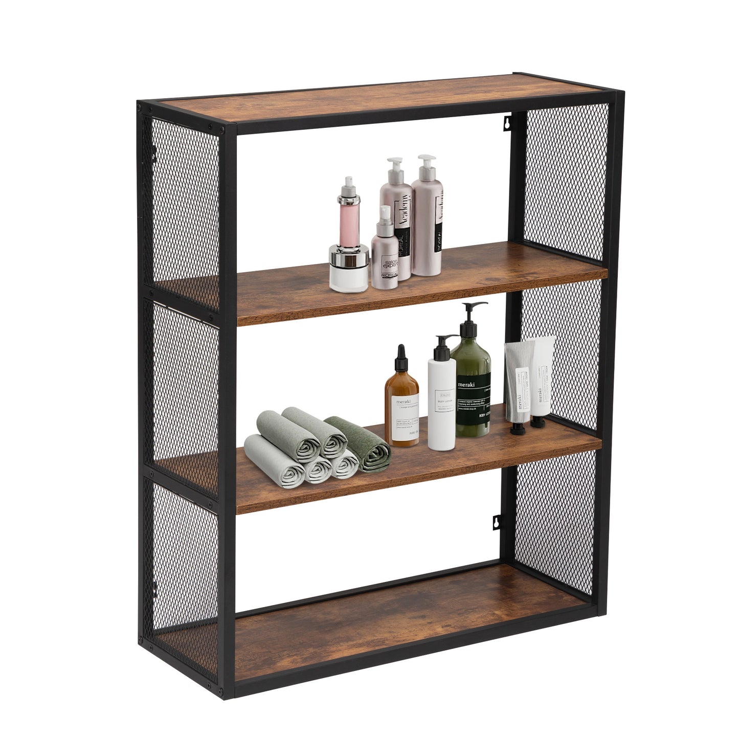 Three layer storage rack - retro brown