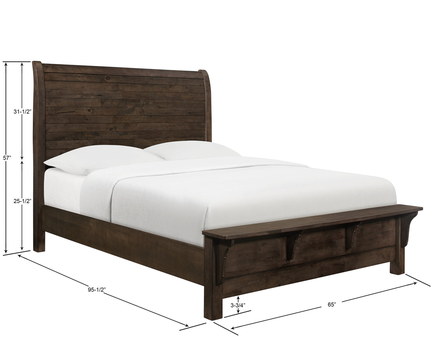 Verna Brown Queen Sleigh Bed