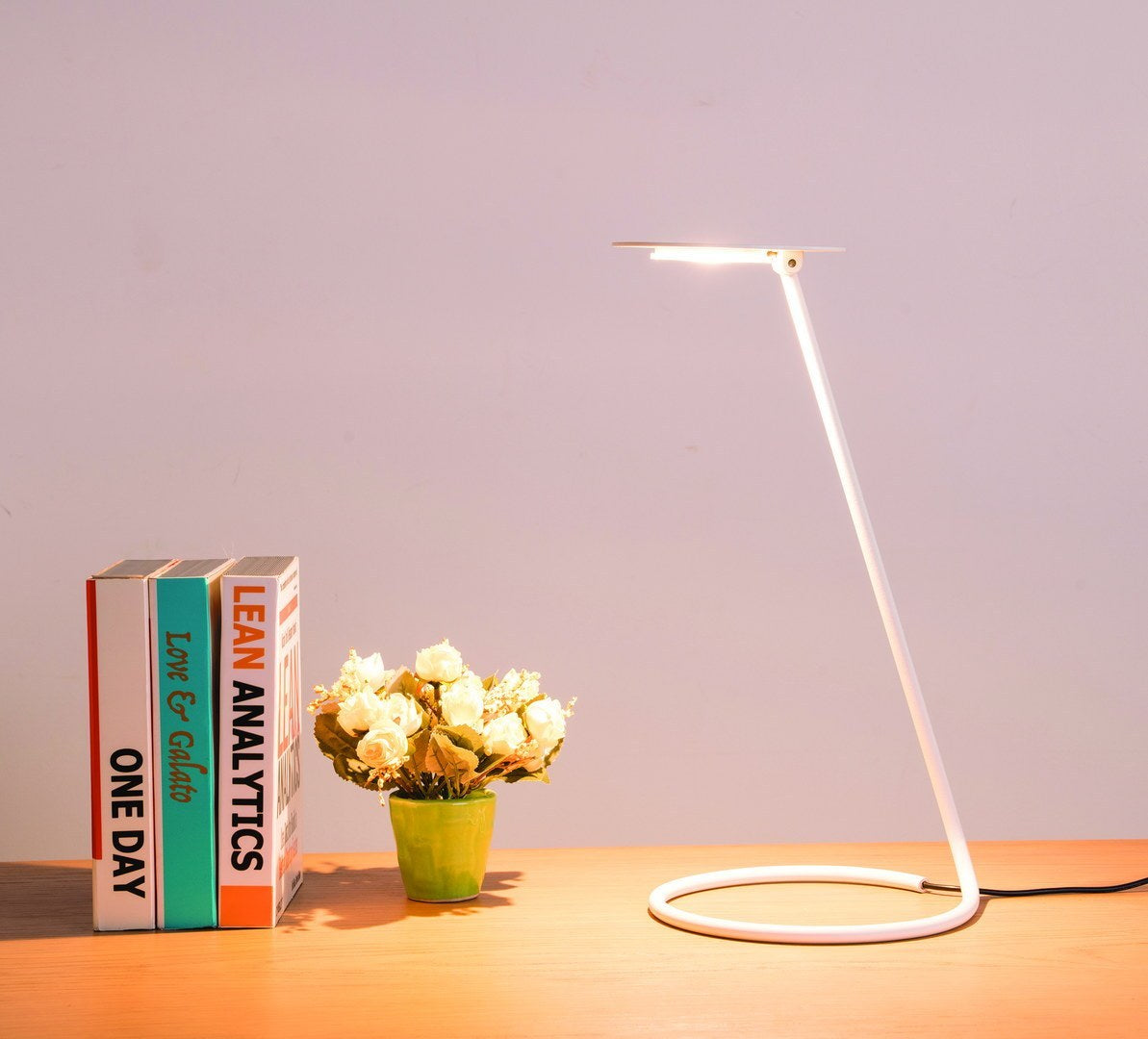 15" Tall "Andi" adjustable LED Desk Lamp, Satin White