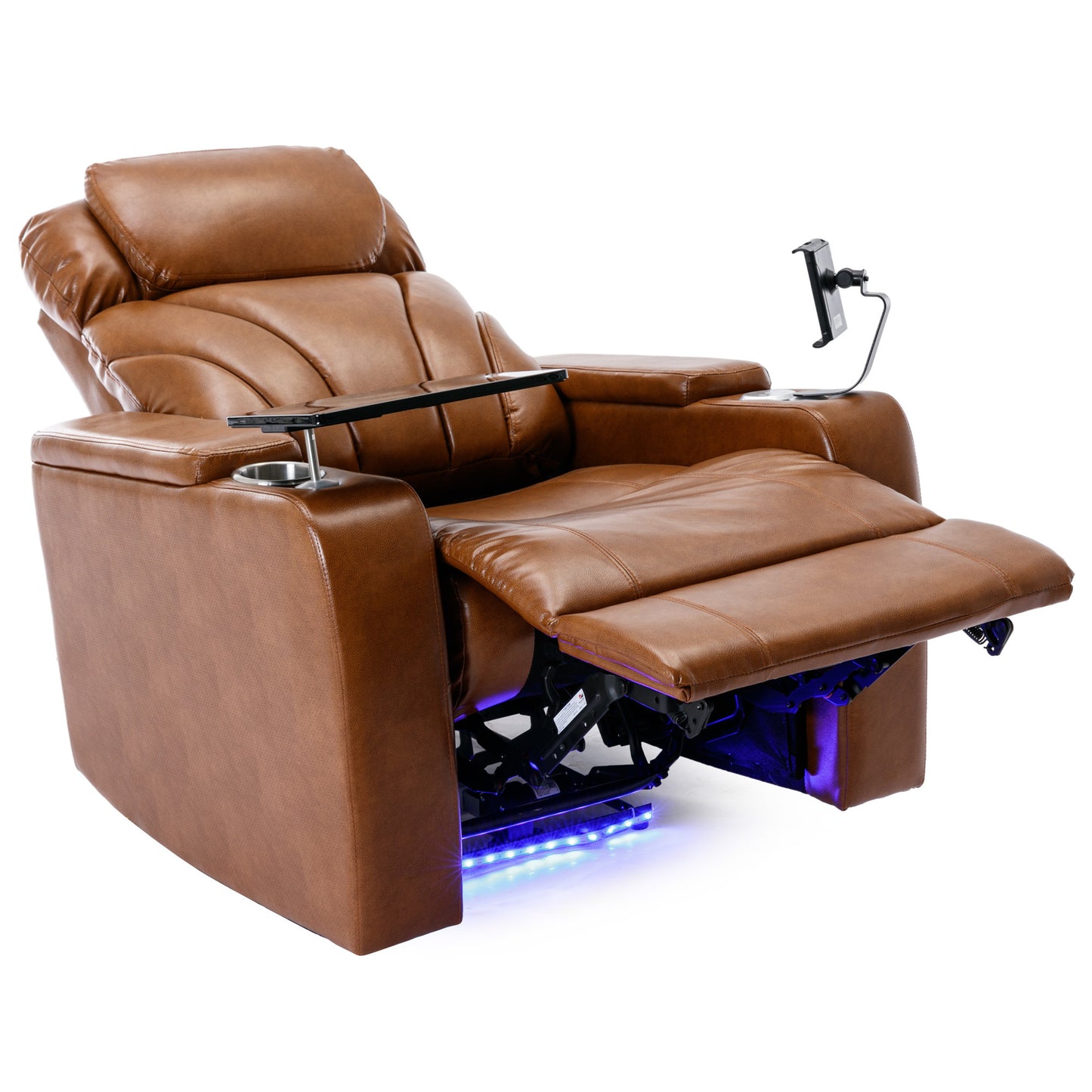 Power Motion Recliner Electric Power Recliner with USB Charging Port, Hidden Arm Storage, Convenient Cup Holder and Bluetooth Speaker,  Light  Brown(Old Sku:SG000800AAS)