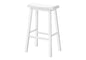 Bar Stool, Set Of 2, Bar Height, Saddle Seat, White Wood, Contemporary, Modern