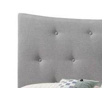 Venacha Gray Fabric Queen Bed