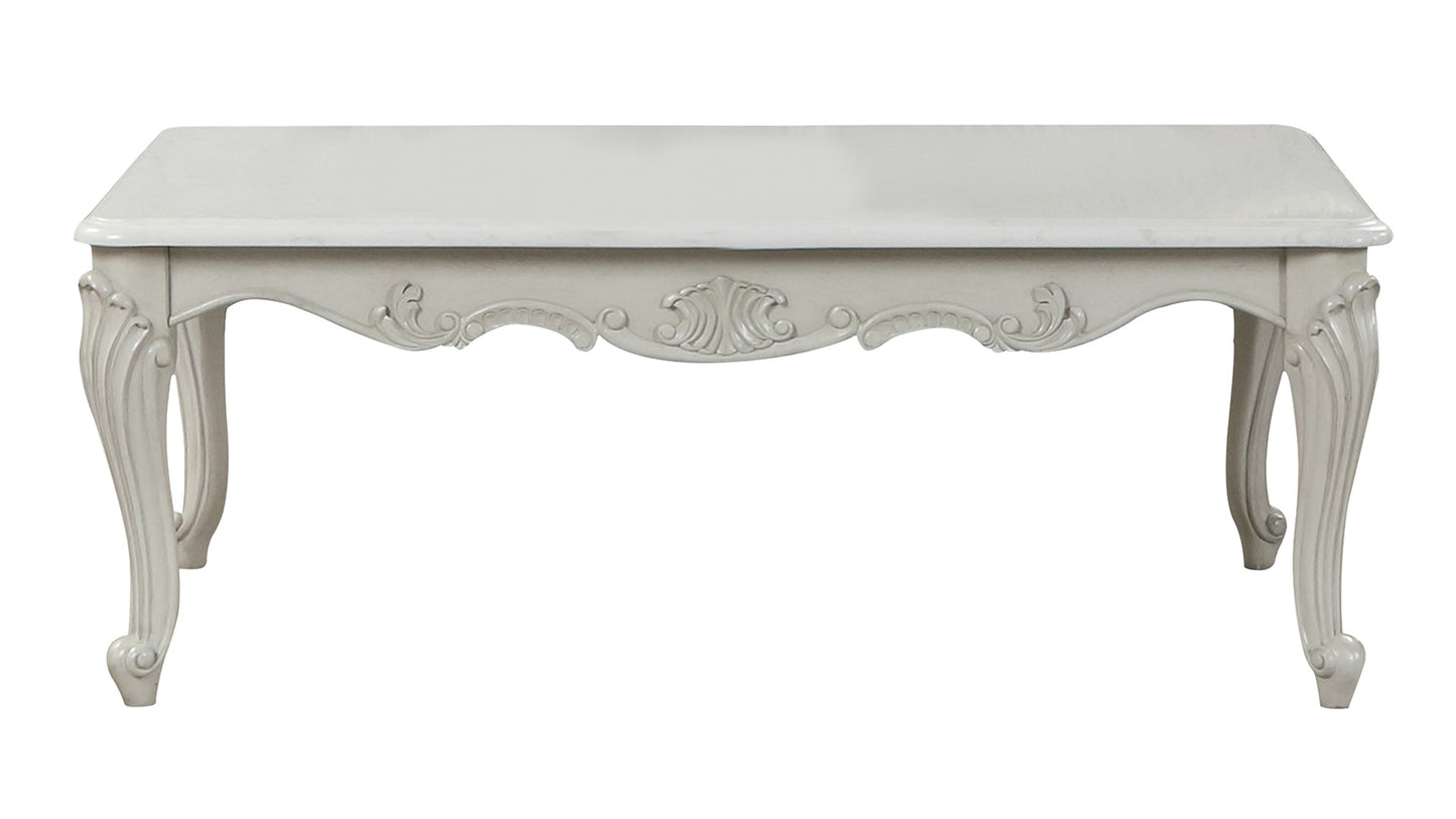 Tuscan Traditional Style Coffee Table made with wood in Silver