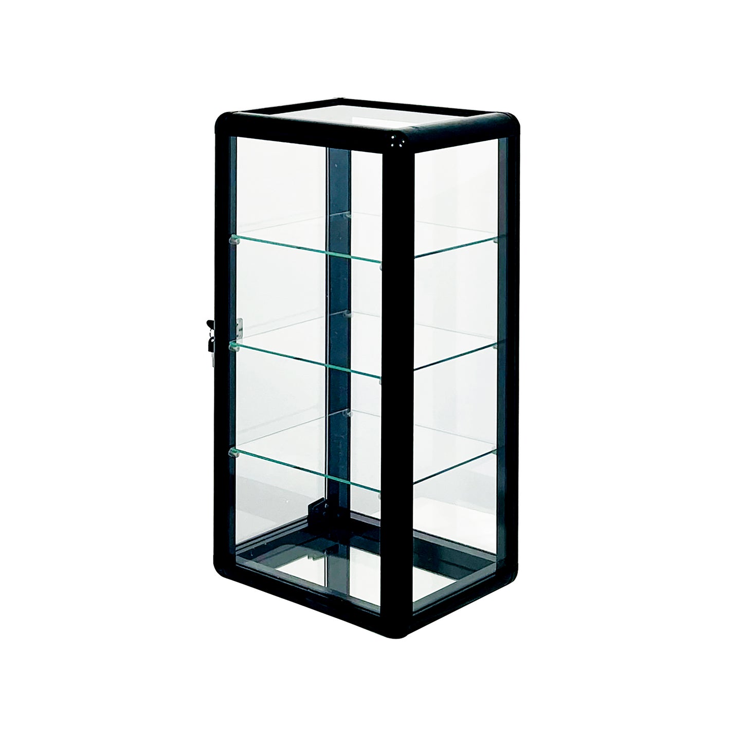 Tempered Glass Counter Top Display Showcase with Sliding Glass Door and Lock,Standard Aluminum Framing with Sliding Glass Door and Lock-display cabinet