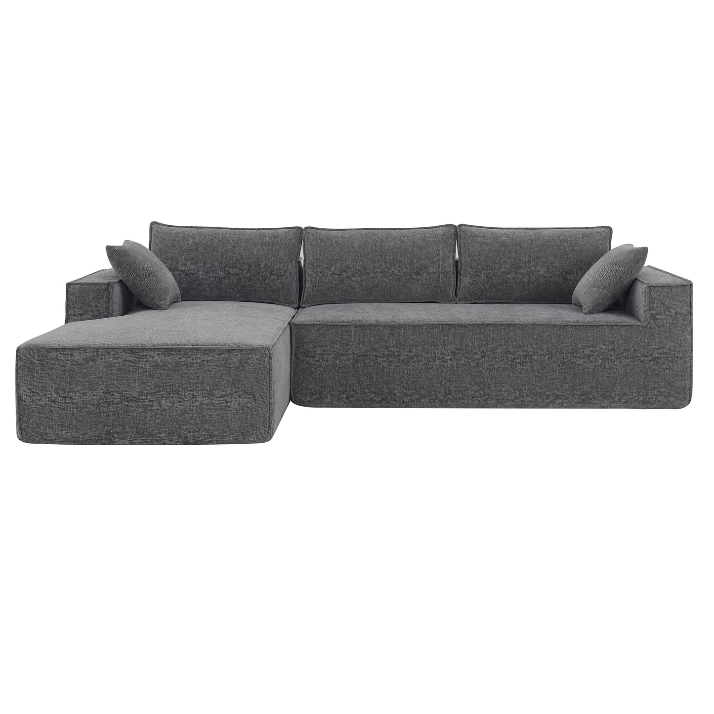 111.5*72" Minimalist Style Modular Sectional Sofa,Wrinkle-resistant Chenille Couch Set,L-Shaped Compressed Sofa for Living Room,2 PIC Free Combination,No Assembly Require,3 Colors