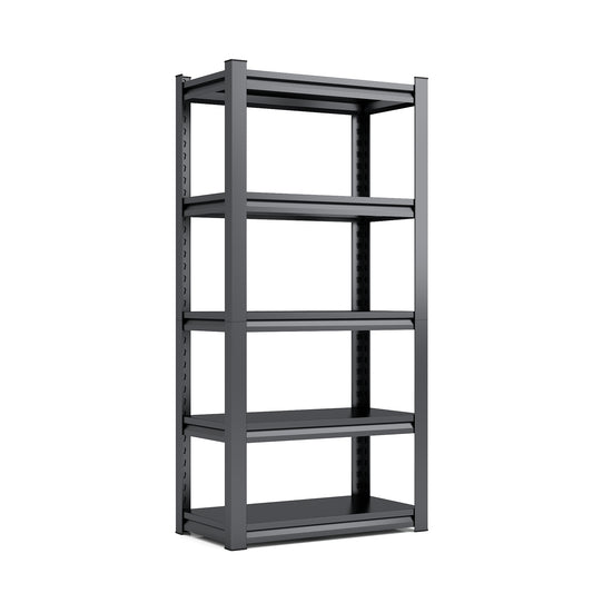 63"H  5 Tier Metal Shelves for Storage Garage Shelving 2000LBS Heavy Duty Storage Shelves Adjustable Garage Shelf Industrial Shelving Unit Storage Utility Rack,31.5"W*15.7"D*63"H,Black