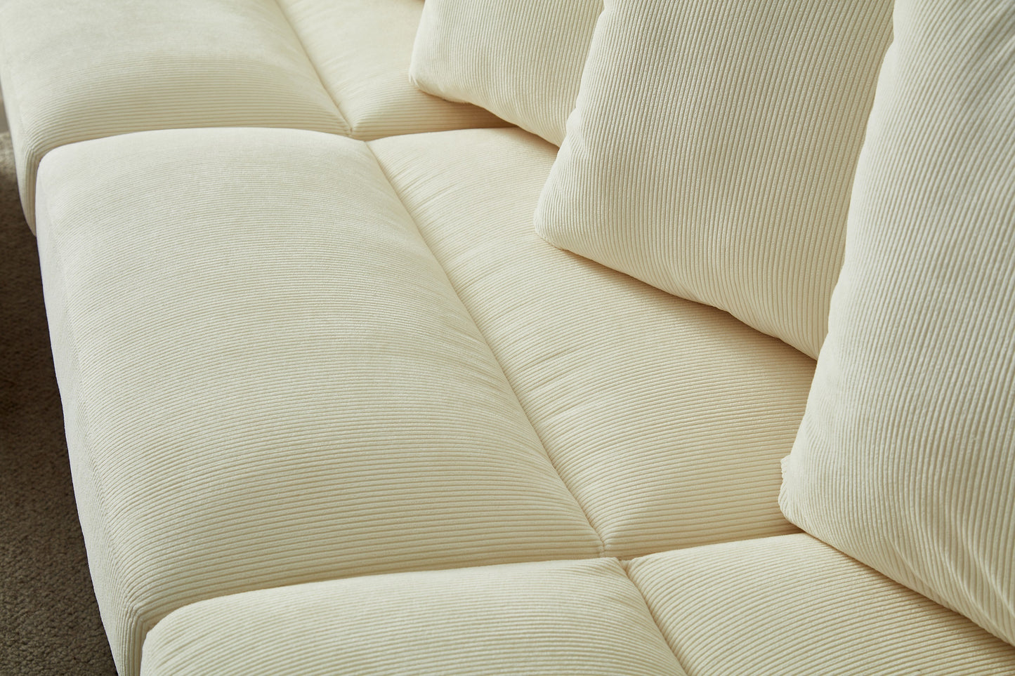 Modular Sectional Sofa,5 Seater Oversized Convertible L & U Shaped Couch, Corduroy Fabric