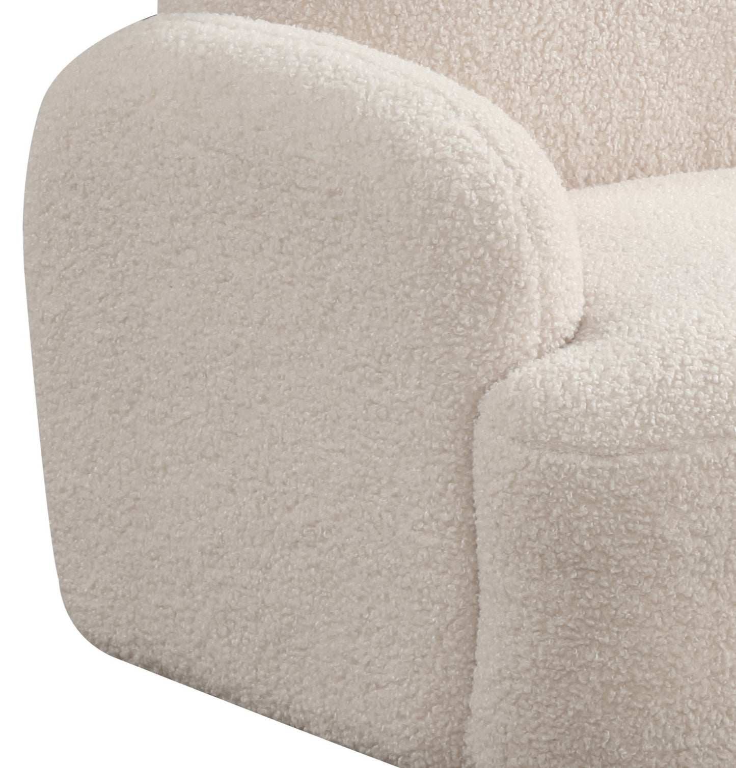 Raelynn 25.5"W Beige Sherpa Bear-Shaped Kids Armchair