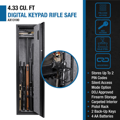 4 33 Cu Ft Digital Keypad Rifle Safe