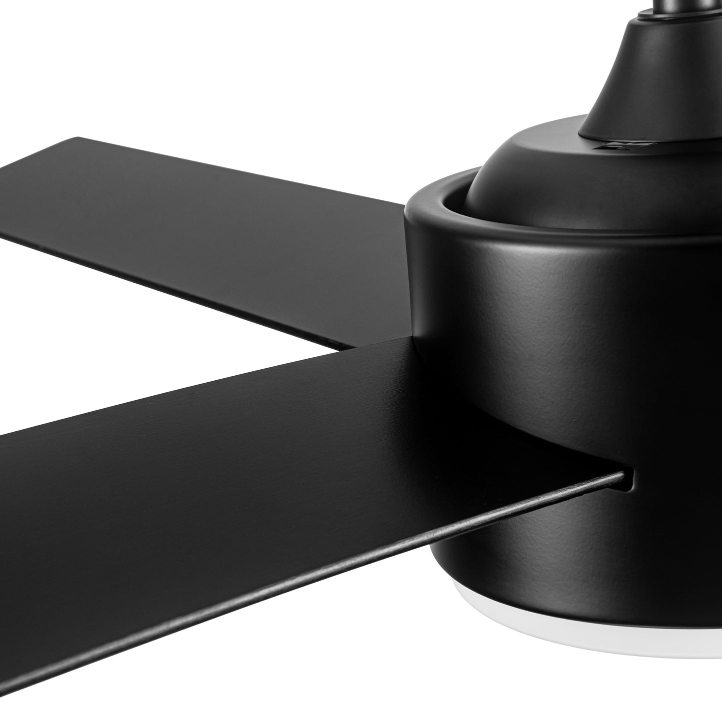 52" Integrated LED Light Matte Black Blade Ceiling Fan with Remote Control with 4 blades