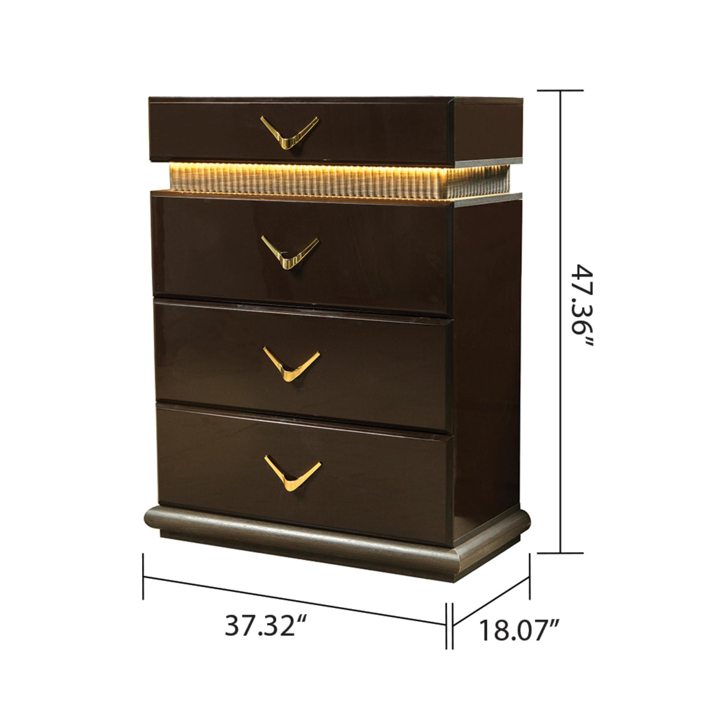 Modern Style 4-Drawer Chest Made with Wood in Brown