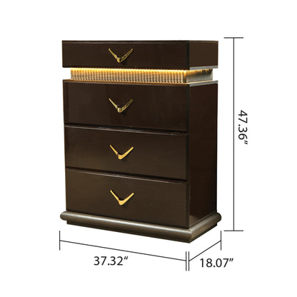 Modern Style 4-Drawer Chest Made with Wood in Brown