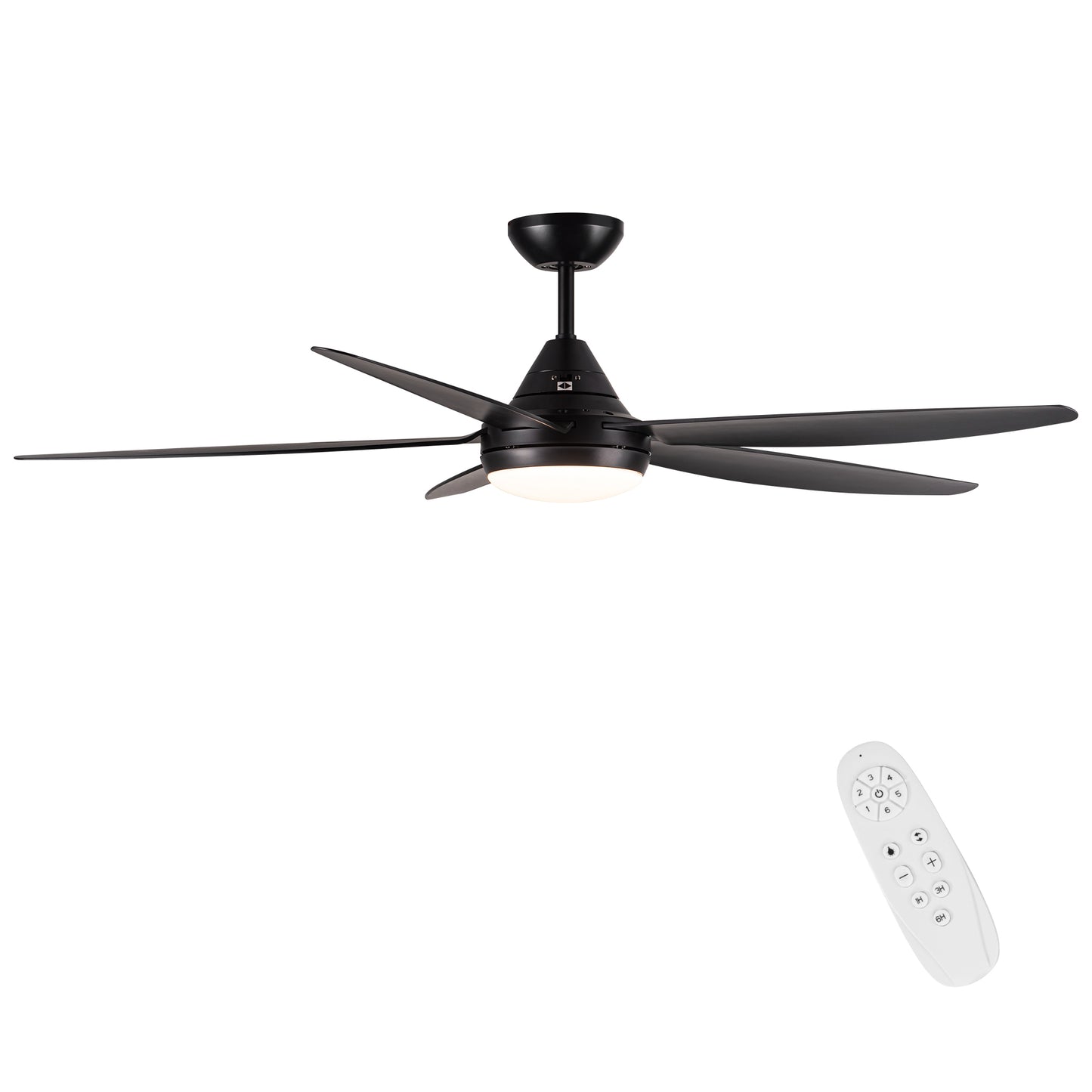 56 In Intergrated LED Ceiling Fan Lighting with Black ABS Blade