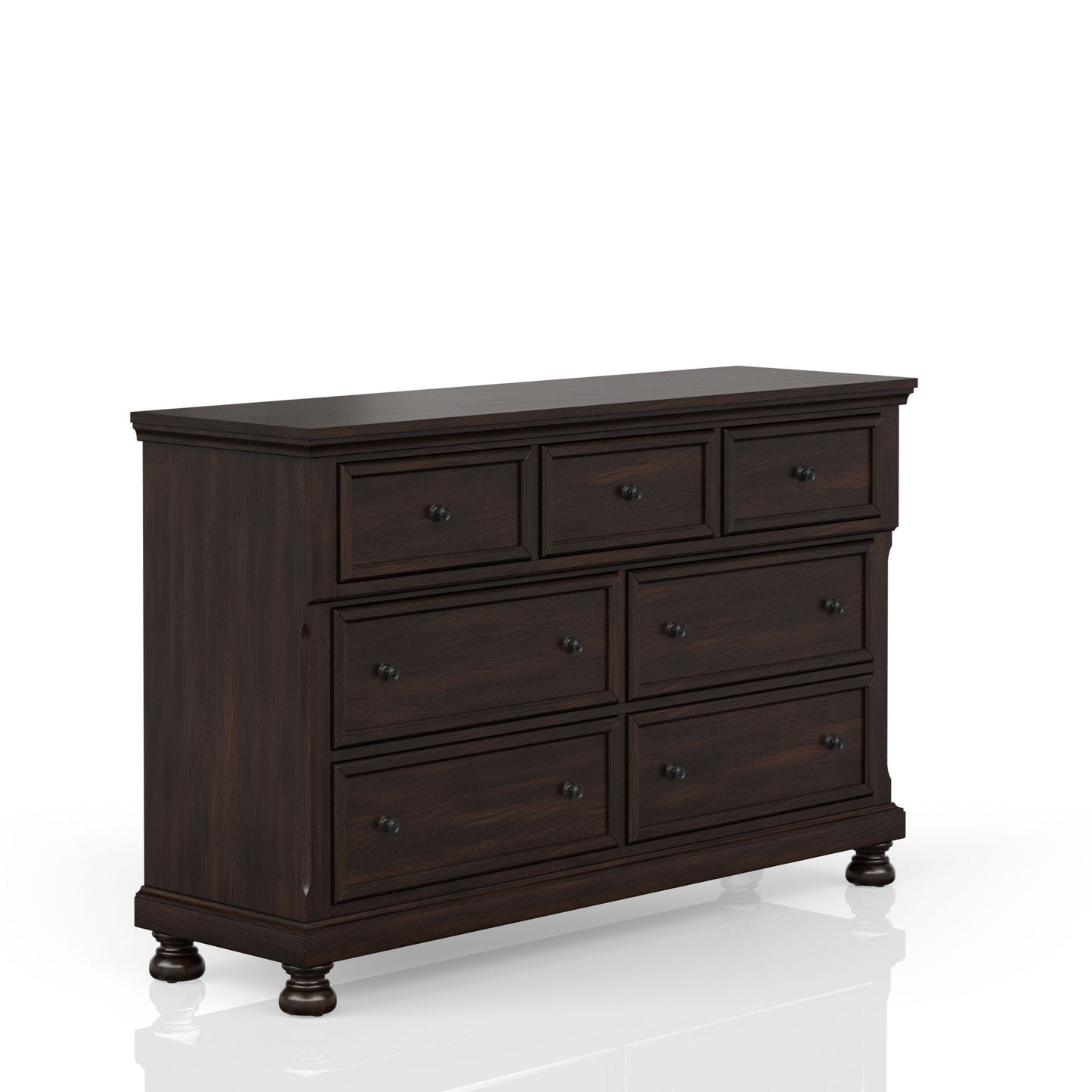 Seven Drawer Dresser Dark Cherry