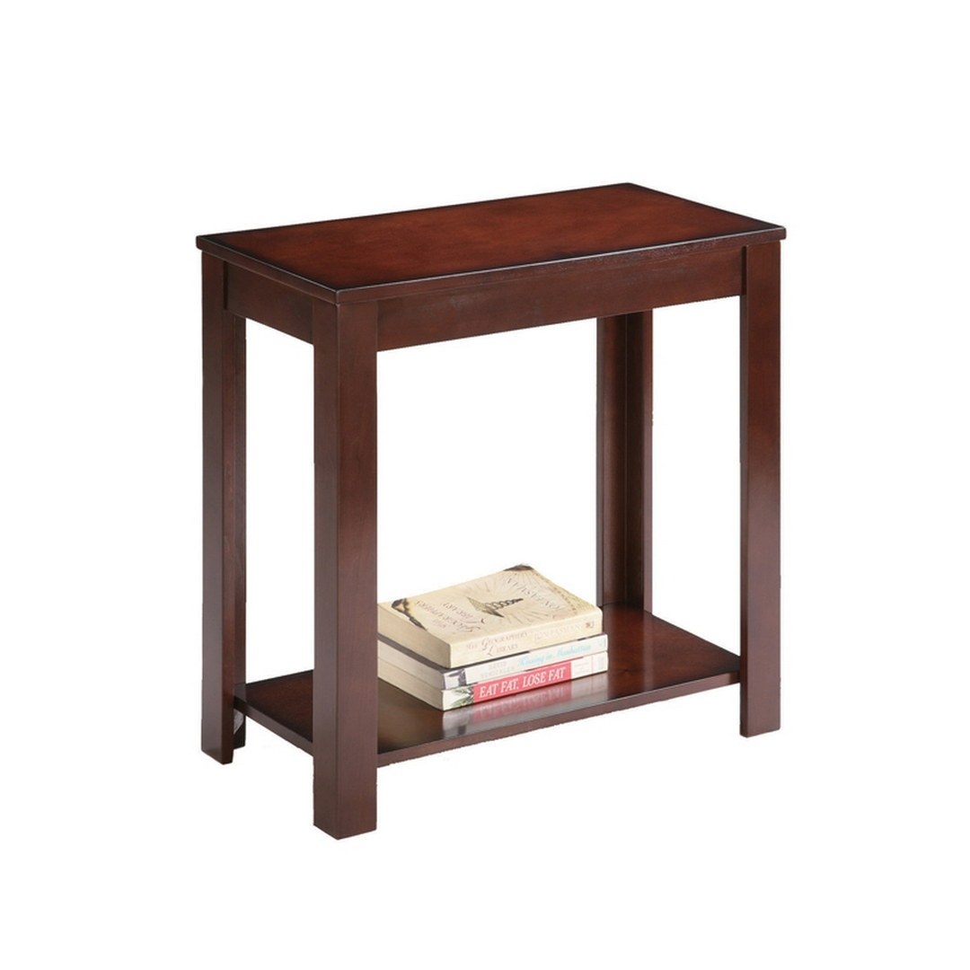 24' Tall Wooden Side Table / End Table, Traditional Design, Dark Cherry