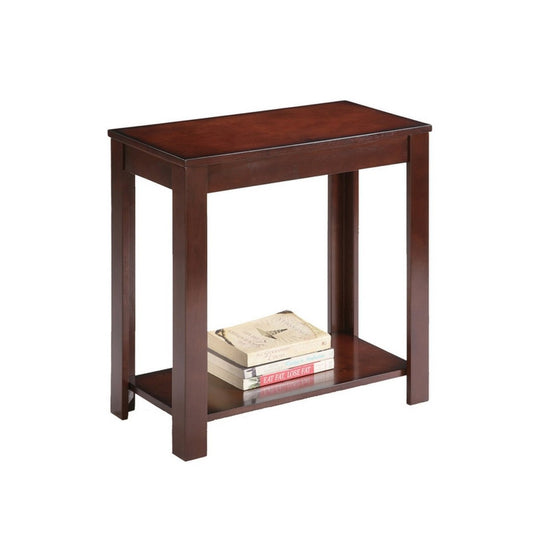 24' Tall Wooden Side Table / End Table, Traditional Design, Dark Cherry