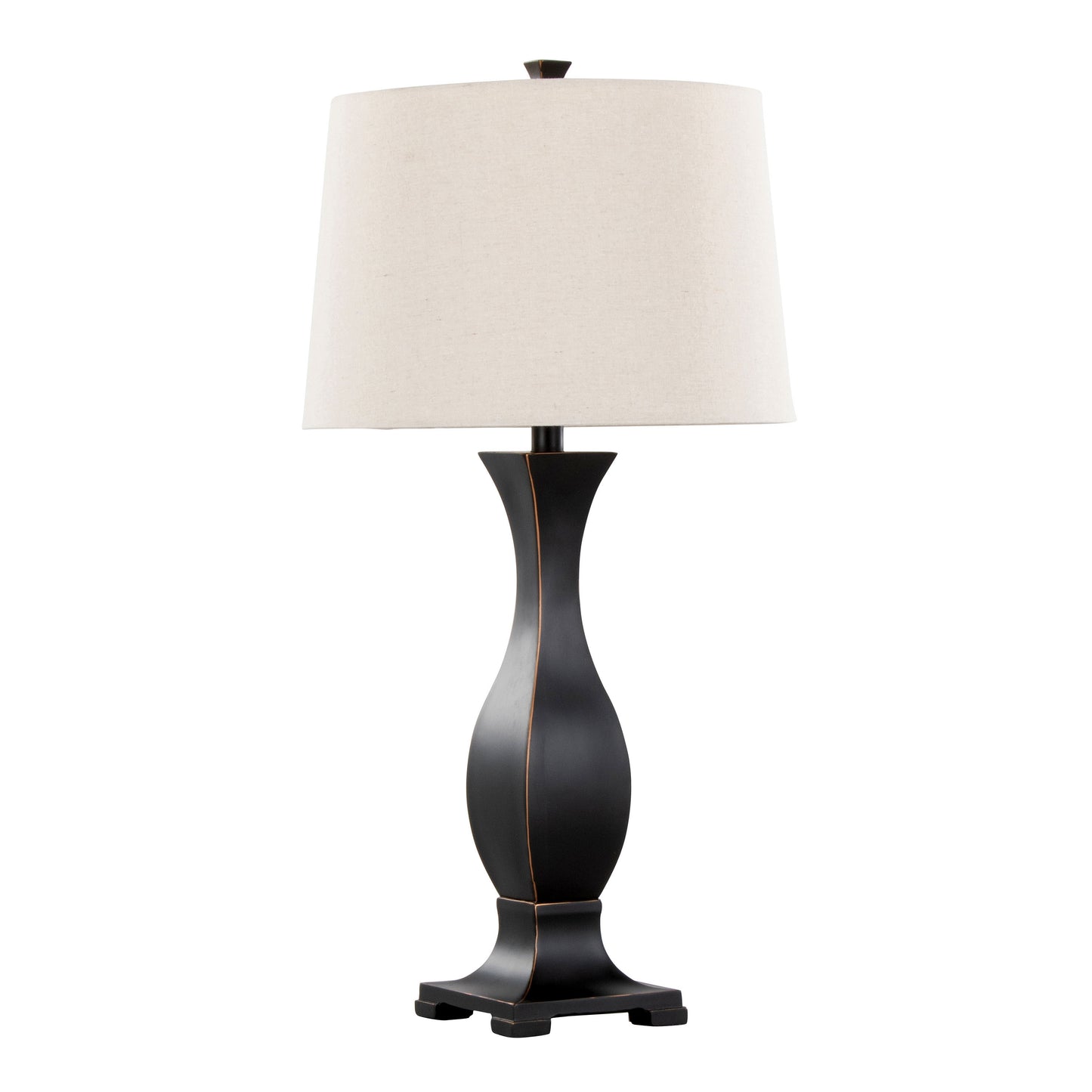 Riley 29" Contemporary Polyresin Table Lamp in Oil Rubbed Bronze Polyresin with Oat Linen Shade from Grandview Gallery by LumiSource - Set of 2