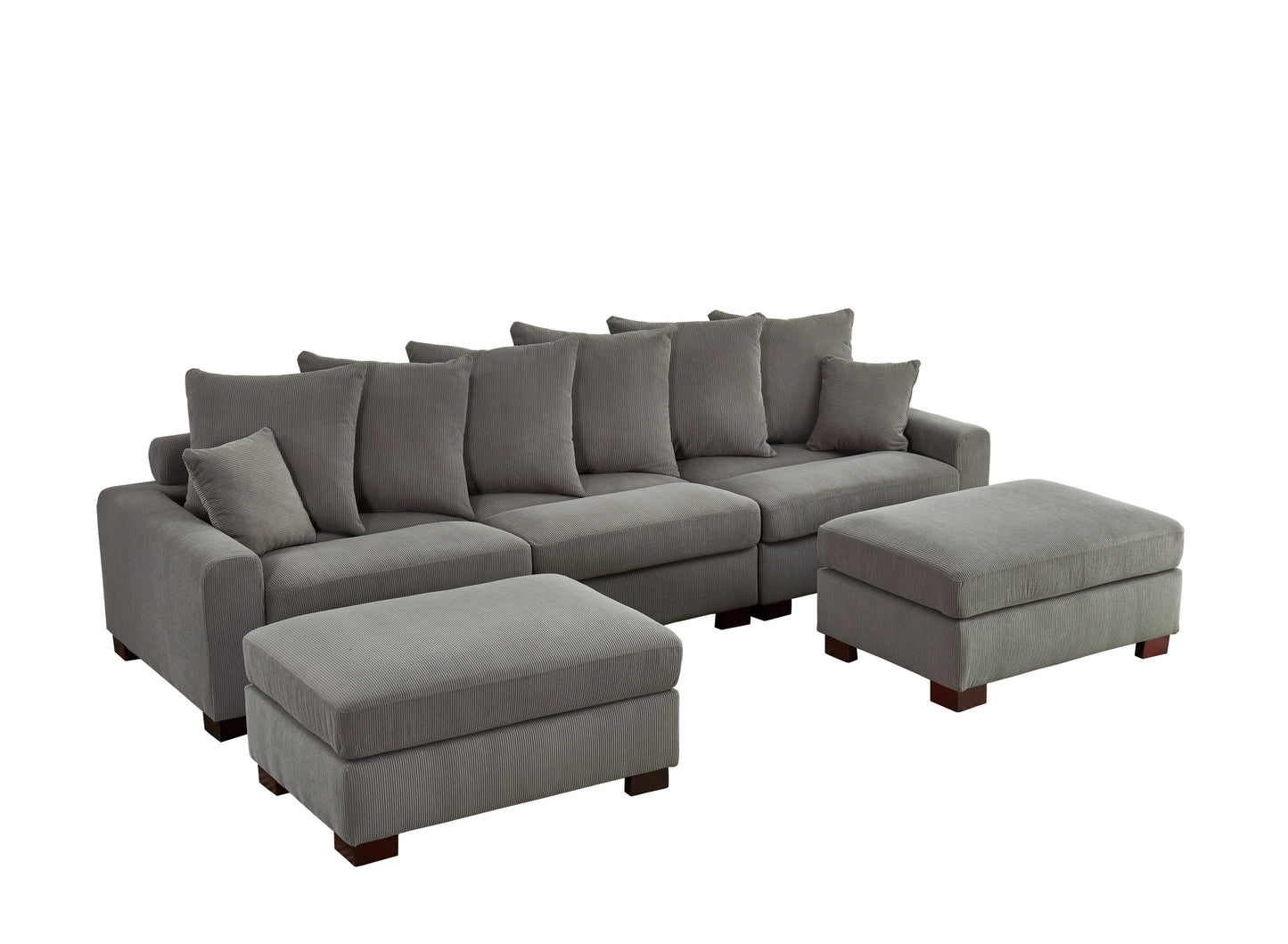 Modular Sectional Sofa,5 Seater Oversized Convertible L & U Shaped Couch, Corduroy Fabric