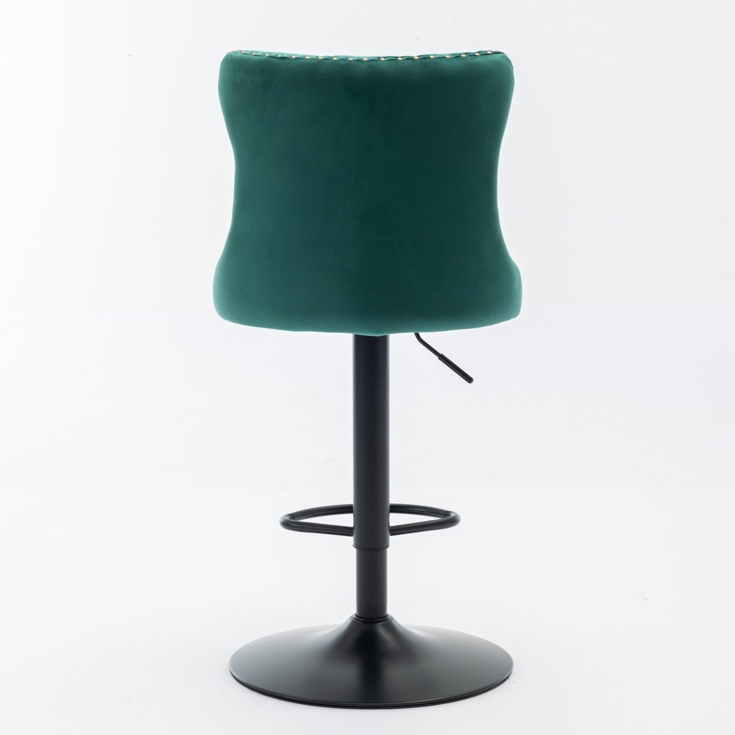 Swivel Velvet Barstools Adjusatble Seat Height from 25-33 Inch,17.7inch base, Modern Upholstered Bar Stools with Backs Comfortable Tufted for Home Pub and Kitchen Island,Green,Set of 2,SW1812GN