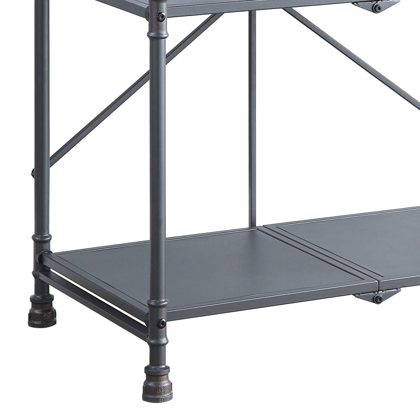 Sandy Black and Dark Bronze Hand-Brushed 3-tier Console Table