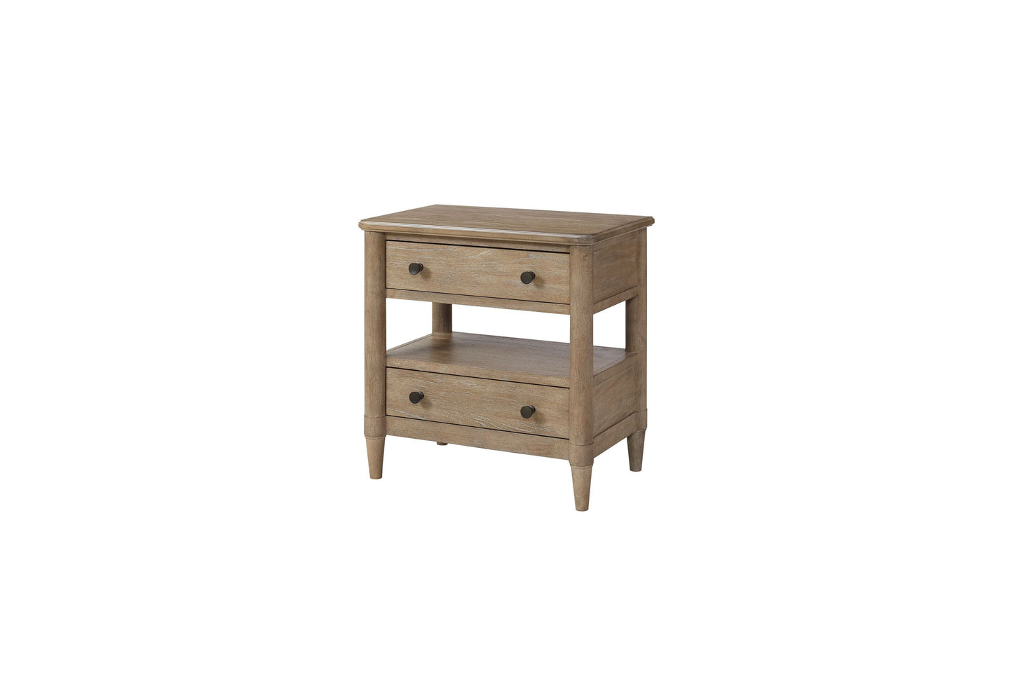 Open Nightstand Sand Finish With 2 Drawers