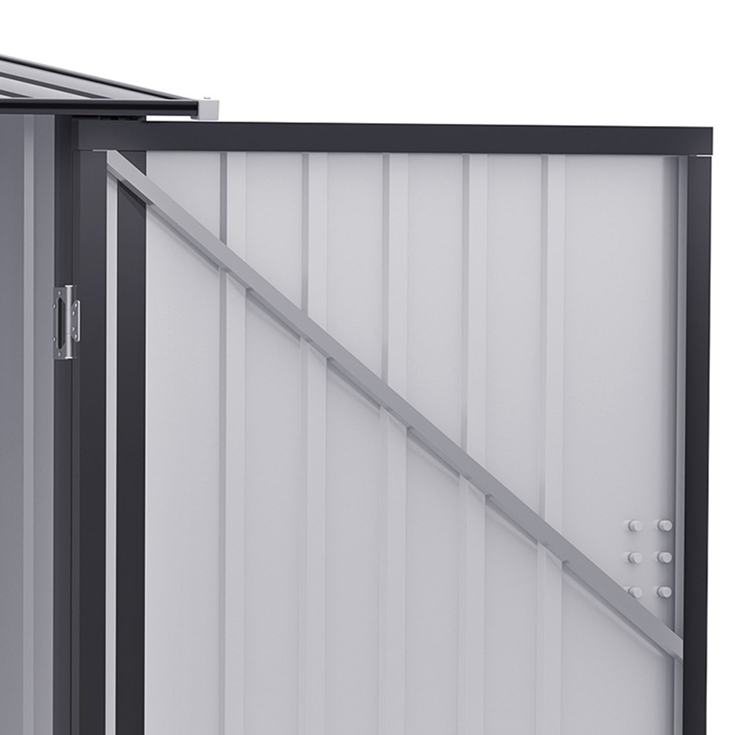 Outsunny 3.3' x 3.4' Outdoor Storage Shed, Galvanized Metal Utility Garden Tool House, Lockable Door for Backyard, Bike, Patio, Garage, Lawn, Dark Gray