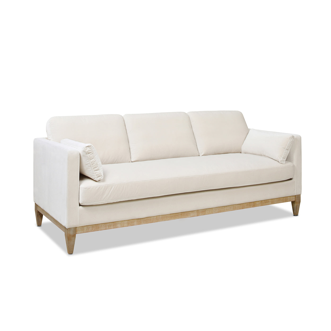 Knox 84" Modern Farmhouse Sofa, French beige Performance Velvet