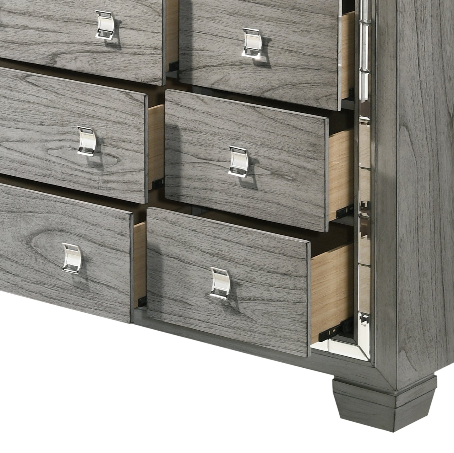 Antares Light Gray Oak Finish Dresser