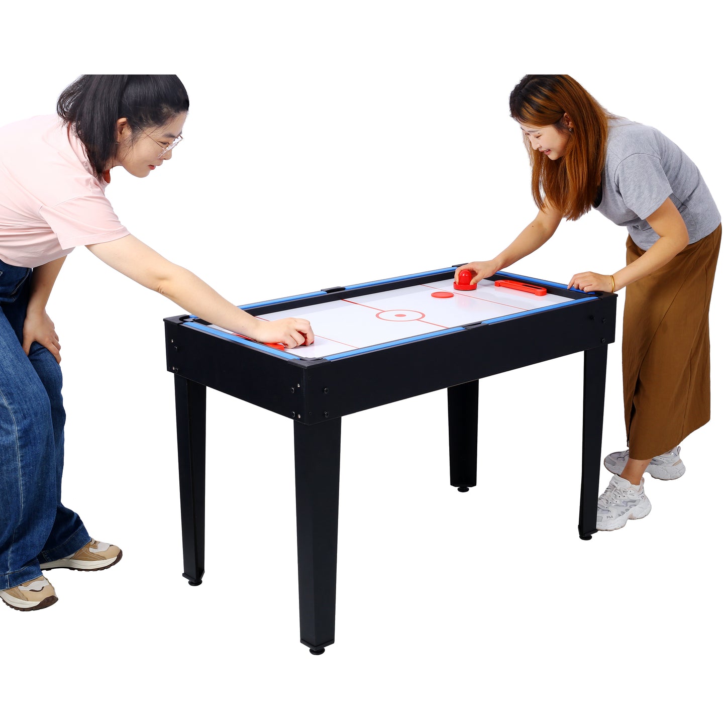 5-in-1 Multi-Game Table - Billiards, Push Hockey, Foosball, Ping Pong, and Basketball black/blue