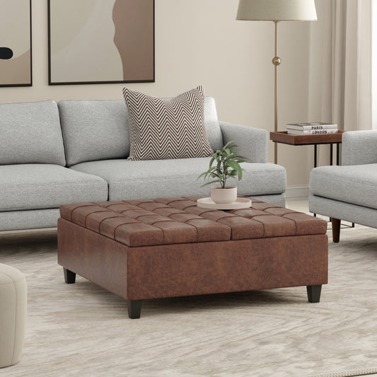 Harrison Large Square Coffee Table Storage Ottoman