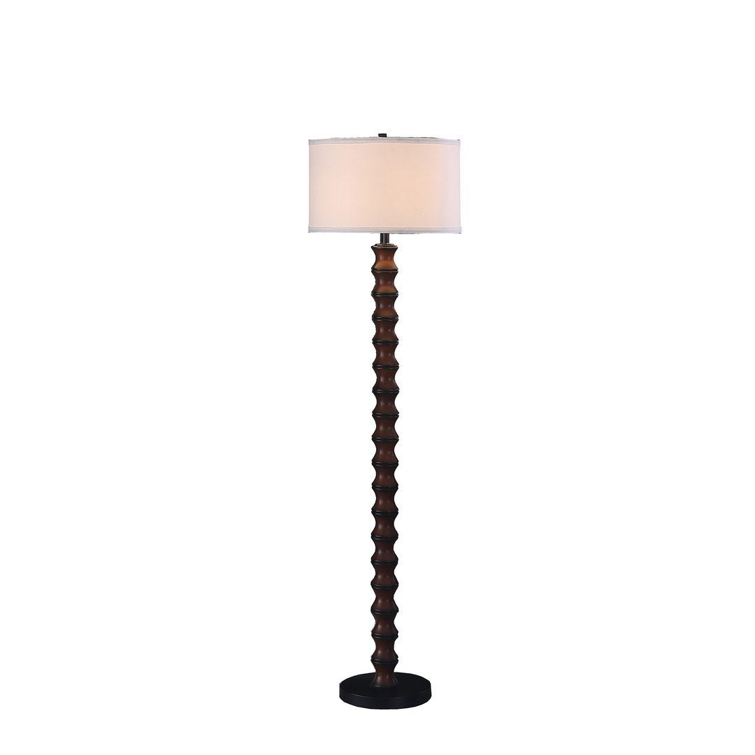 61" In Coastal Littoral Wood Insp Modern Floor Lamp