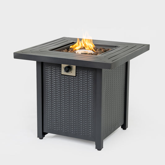 28-inch Iron Square Propane Fire Pit Table