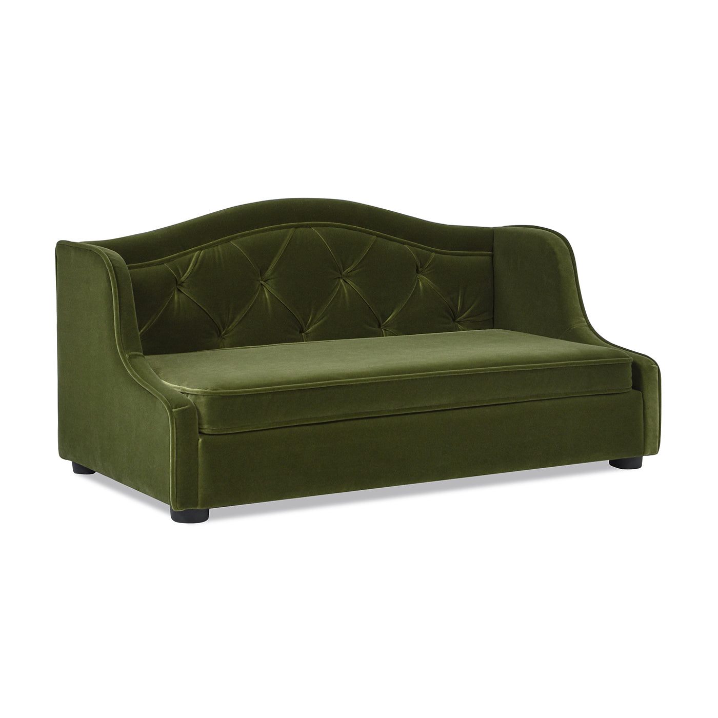 Robin 35" Tufted Wingback Pet Sofa Bed, Medium, Olive Green Performance Velvet