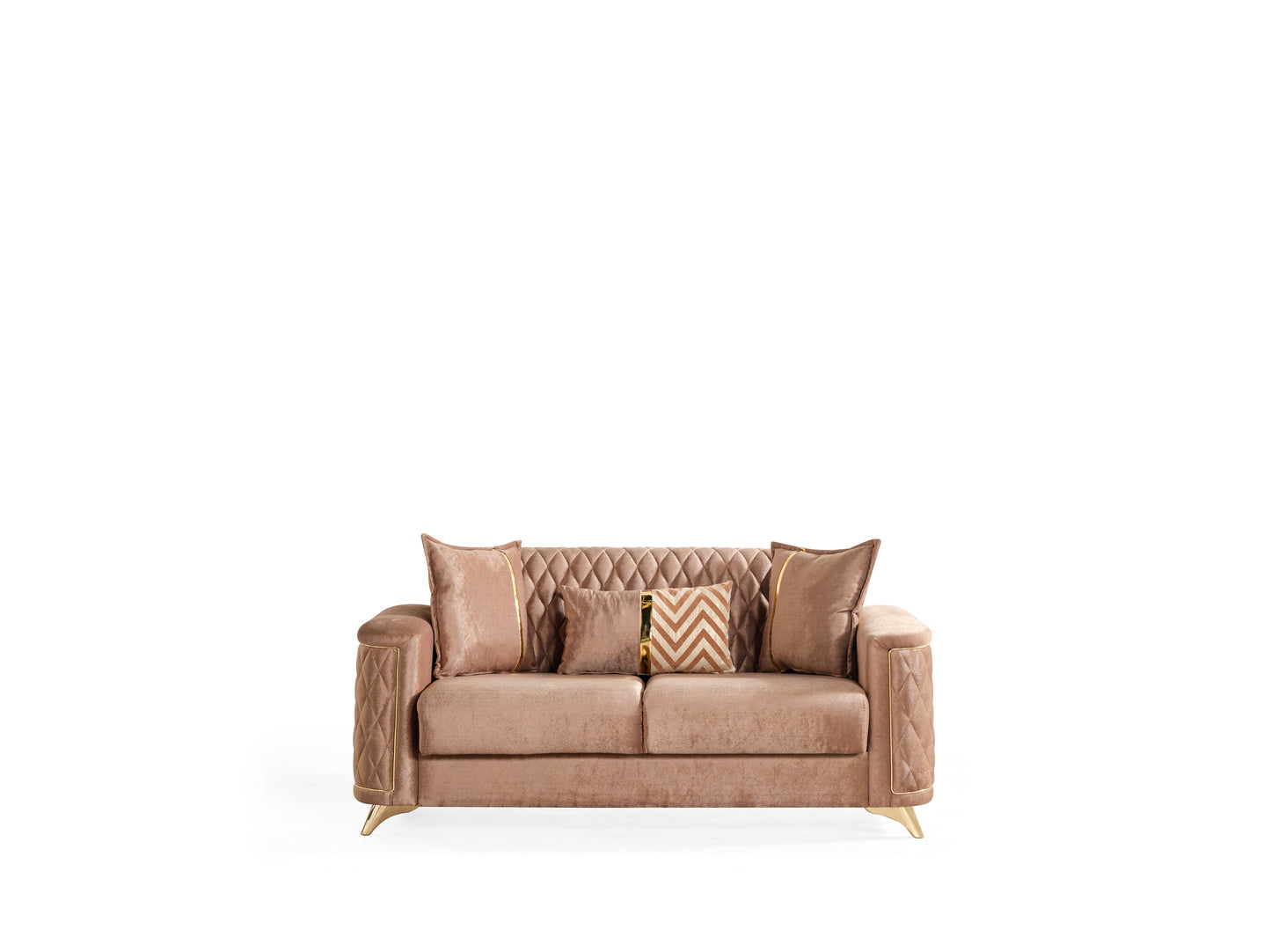 Luna 2Pc Modern Living Room Set in Copper