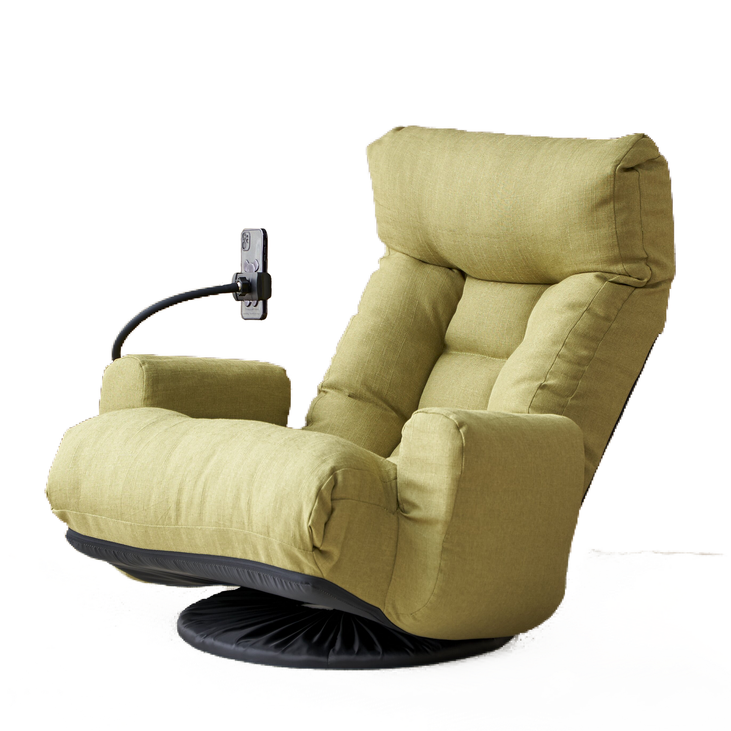 Adjustable Green Swivel Lounge Chair with 360-Degree Rotating Seat and Headrest Support Leisure Chair Deck Chair - Game Chair for Living Room