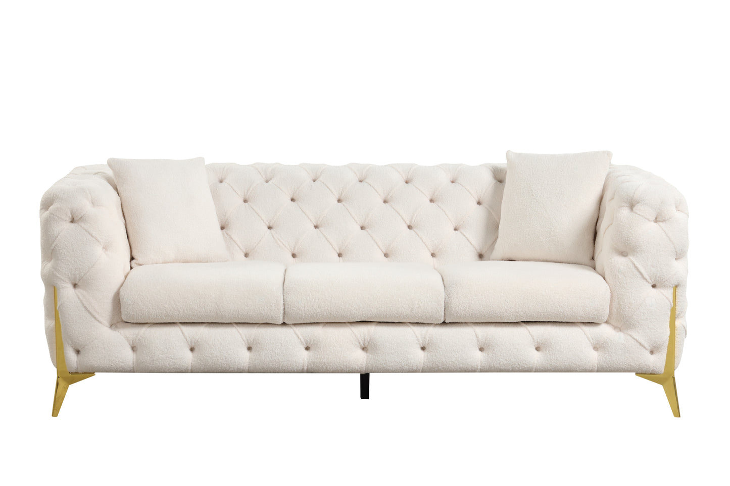 Contempo Modern Style Sofa Made with Wood in Cream