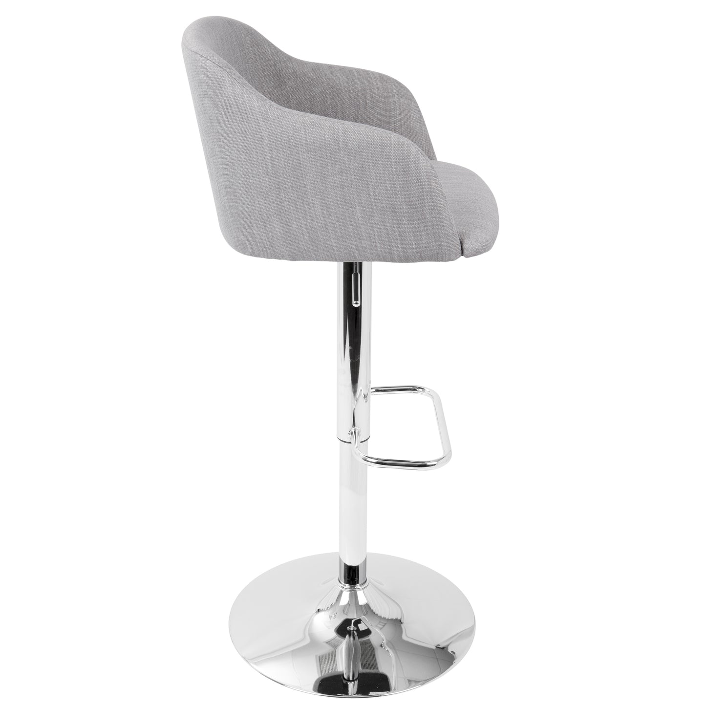 Daniella Contemporary Adjustable Barstool with Swivel in Light Grey by LumiSource