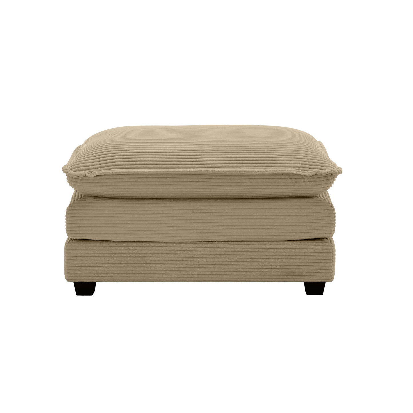 Ottoman Footstool in Corduroy Fabric, Can be Used with 2 Seater Sofas, 3 Seater Sofas and 4 Seater Sofas,Tan Corduroy Fabric