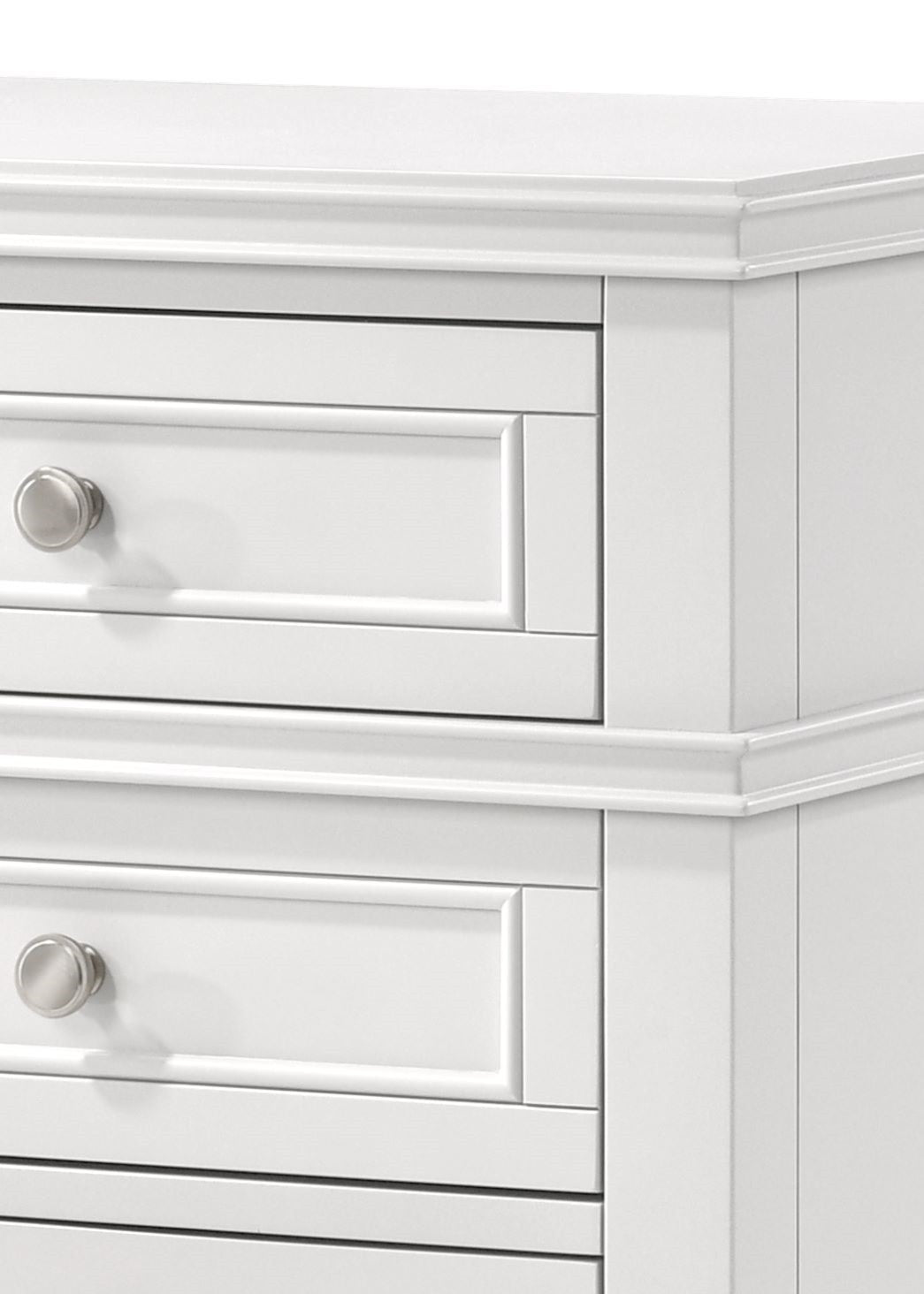 White 3 Drawer Nightstand W/ USB