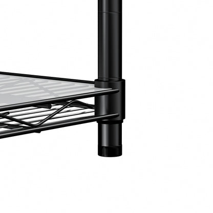 5-tier heavy-duty adjustable shelving and racking, 300 lbs. per wire shelf, with wheels and shelf liners, for warehouses, supermarkets, kitchens, etc. 59.45 "L × 24.02 "W × 71.65 "H,Black