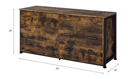 Juvanth Rustic Oak & Black Finish Dresser