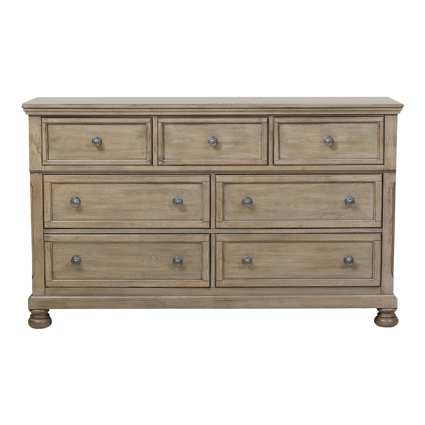 Classic Bedroom Furniture 1pc Dresser with 7 Drawers and Jewelry Tray Traditional Design Furniture Gray Finish
